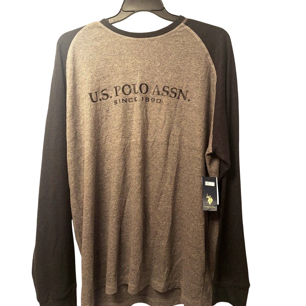 Polo Association T Shirt 2XL  Men's Long Sleeve Tee New Unisex Big Tall Grey